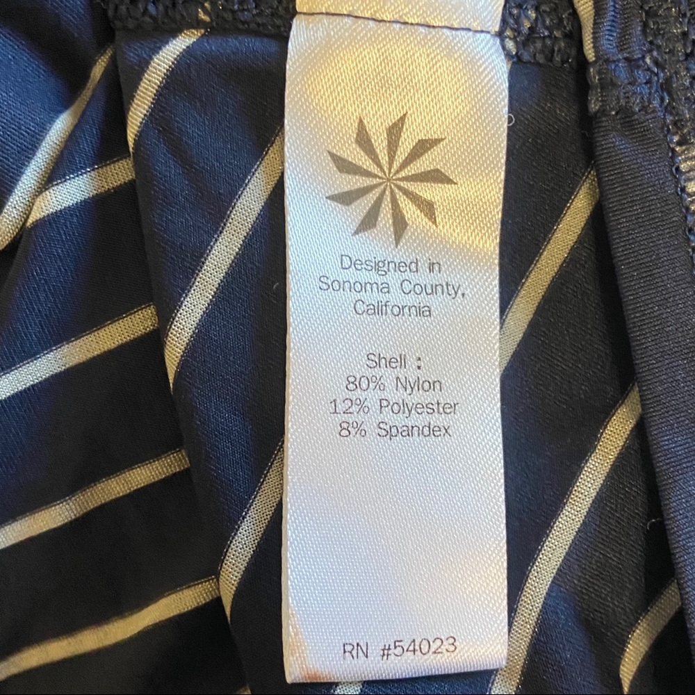 ❌SOLD❌Athleta XL Blue & Gray Striped Racerback Tan - Picture 6 of 7
